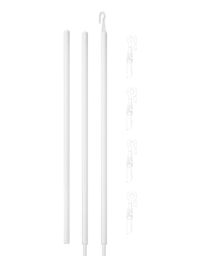Fkereg 35 Inch Long Blind Wand Replacement with 5 Hook, 1 Pcs White Blind Sticks to Open Blinds, Vertical Blind Rod Replacement Parts, Curtain Opener Stick, Plastic Blind Tilt Wand for Window Shades - Image 1